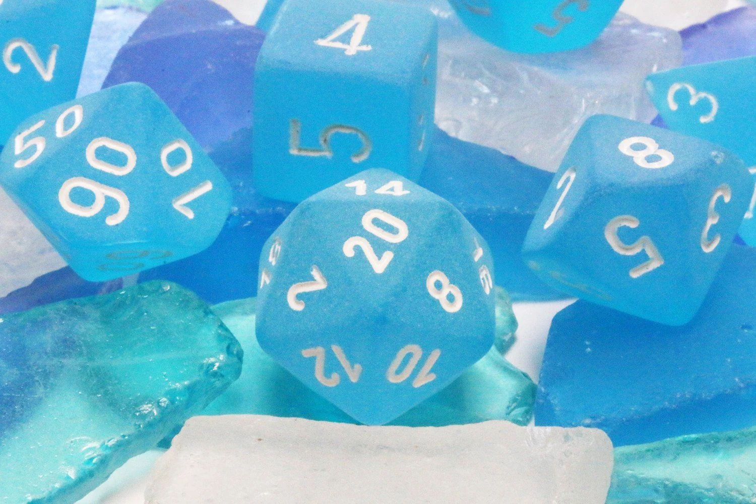Frosted Caribbean Blue & White full set photo 3
