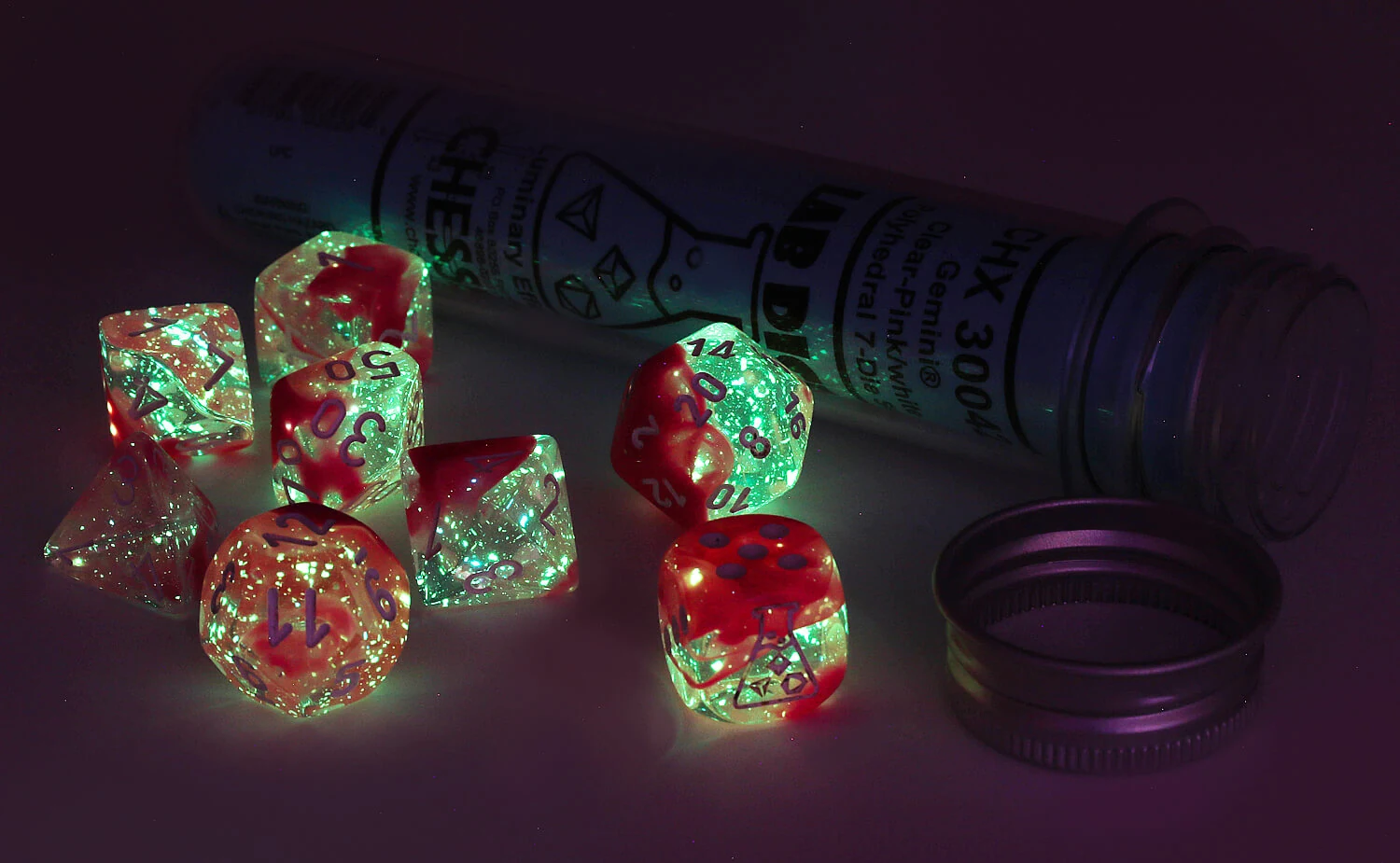 Lab Gemini Clear-Pink & White full set photo 1