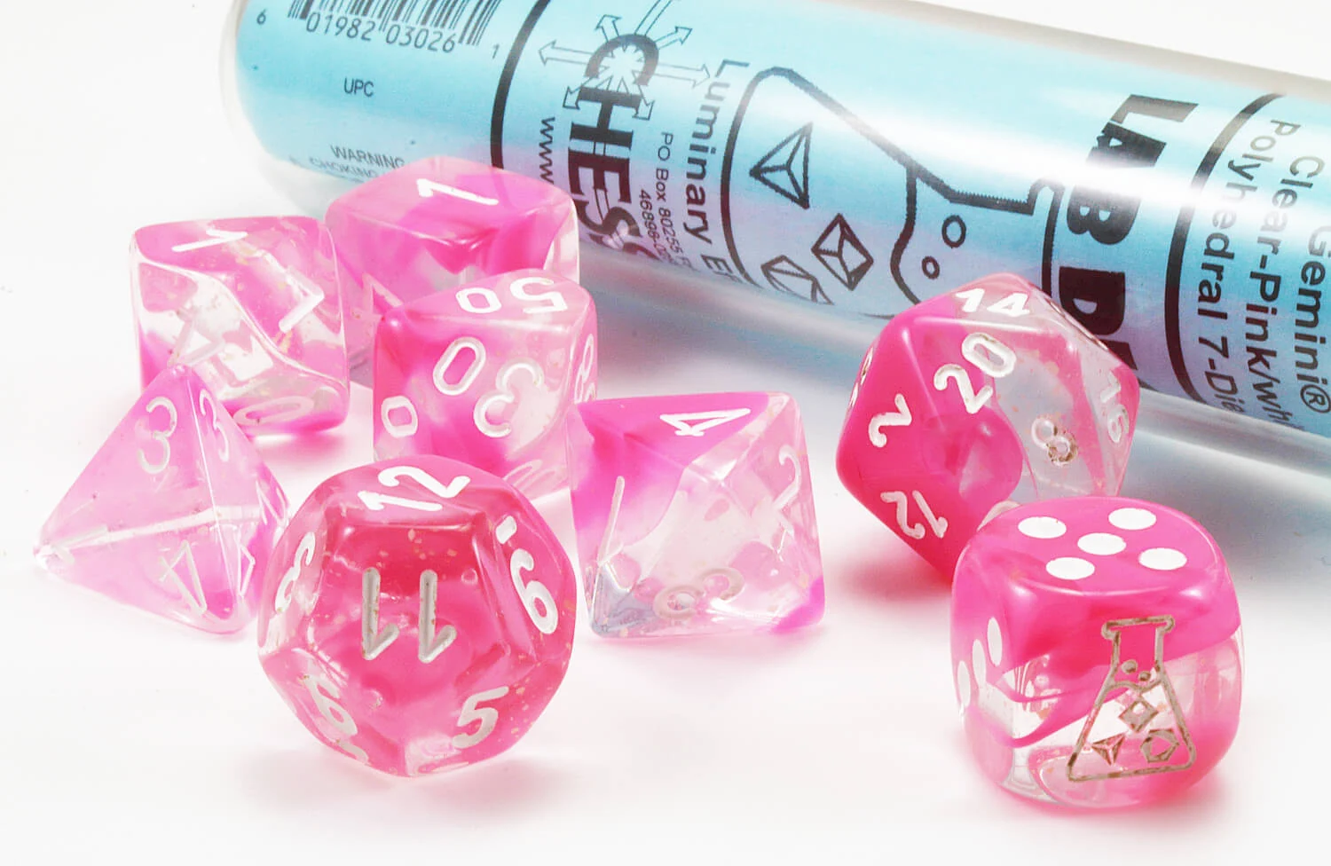 Lab Gemini Clear-Pink & White full set photo 2
