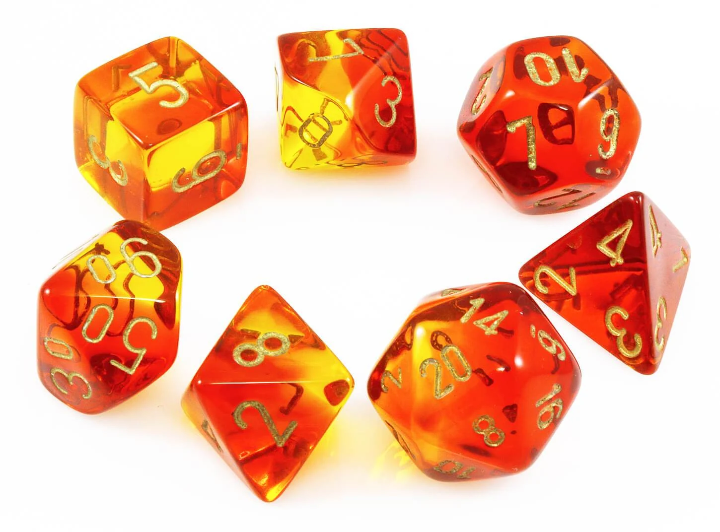 Lab Gemini Red-Yellow Translucent & Gold full set photo 1