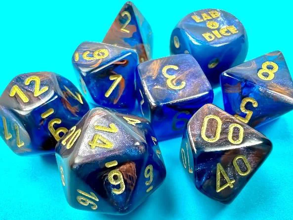 Lab Lustrous Azurite & Gold full set photo 1