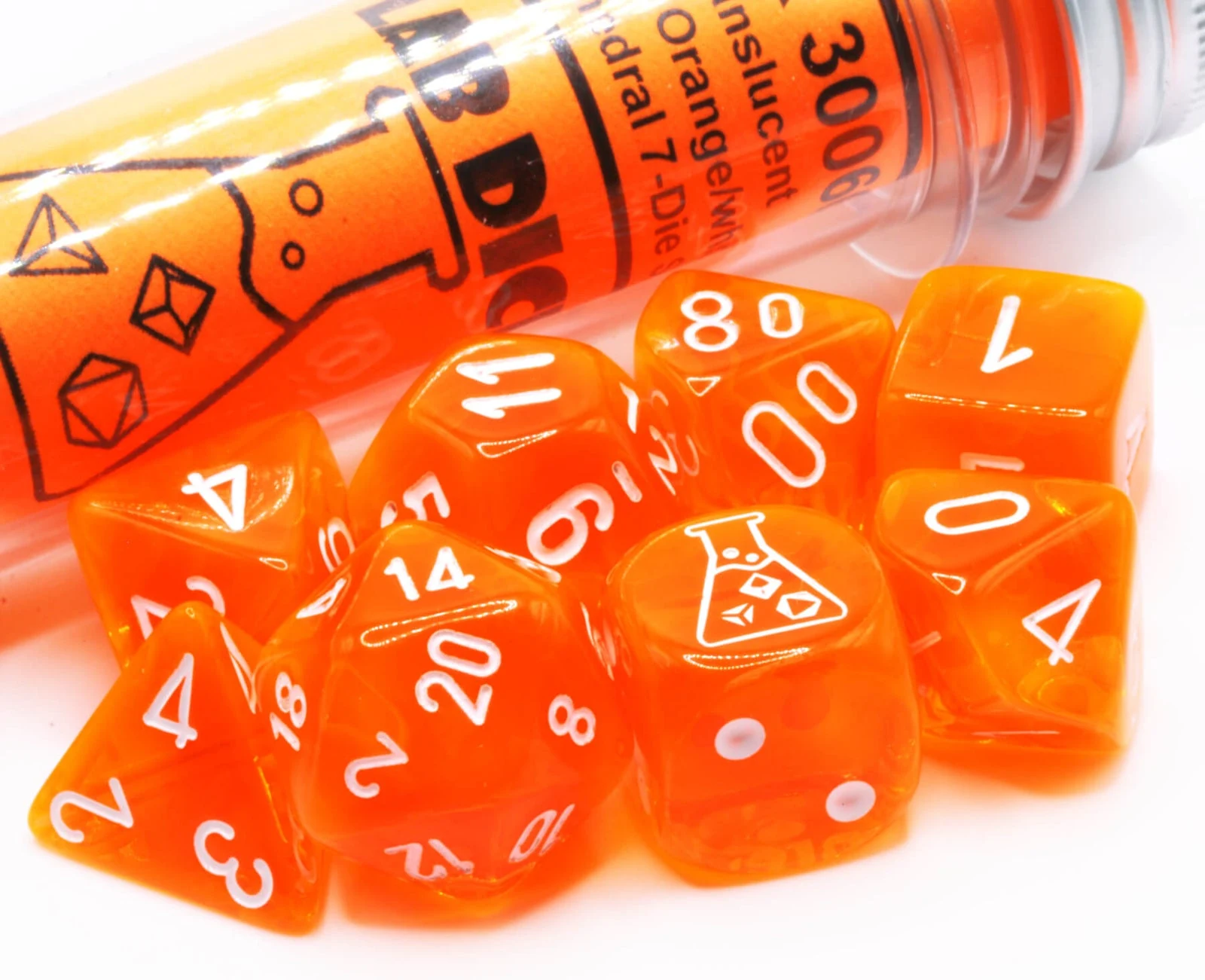 Lab Translucent Neon Orange & White full set photo 1