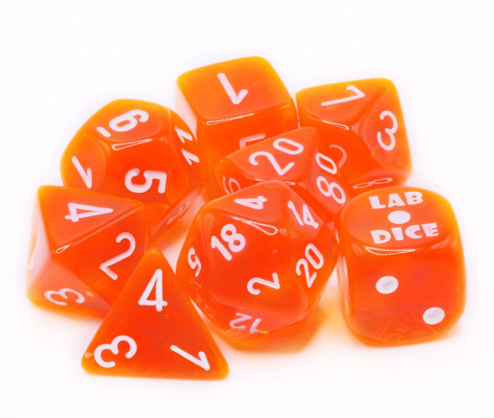Lab Translucent Neon Orange & White full set photo 2