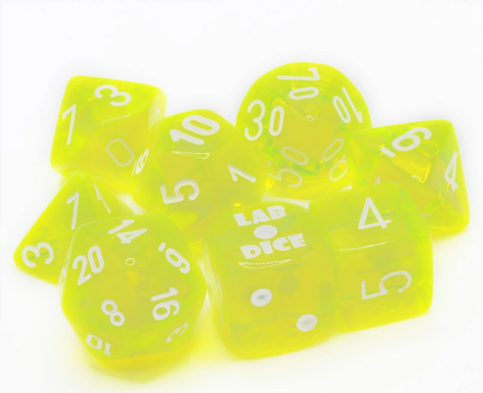 Lab Translucent Neon Yellow & White full set photo 2