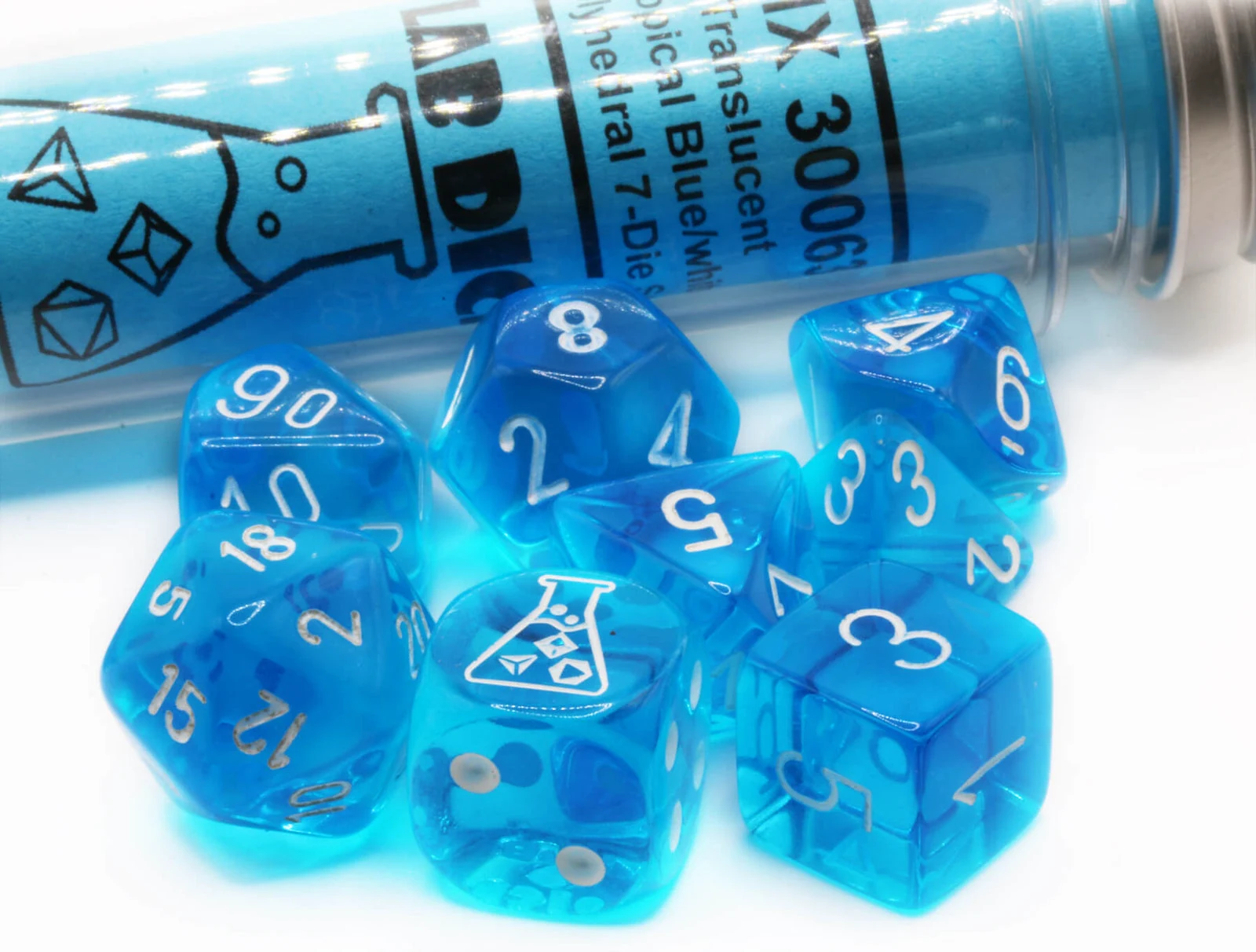 Lab Translucent Tropical Blue & White full set photo 1