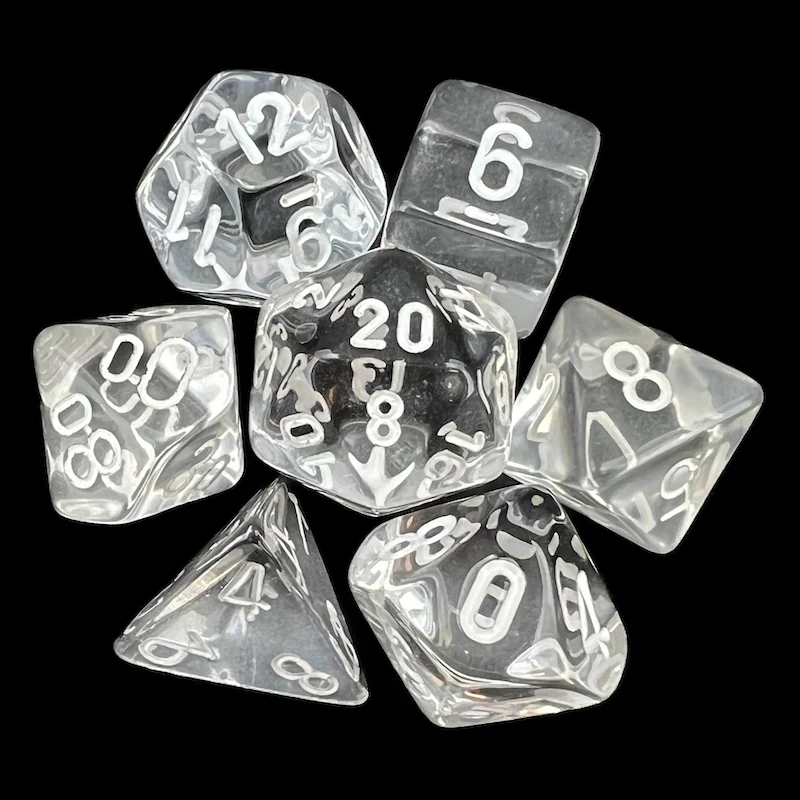 Translucent Clear & White full set photo 1
