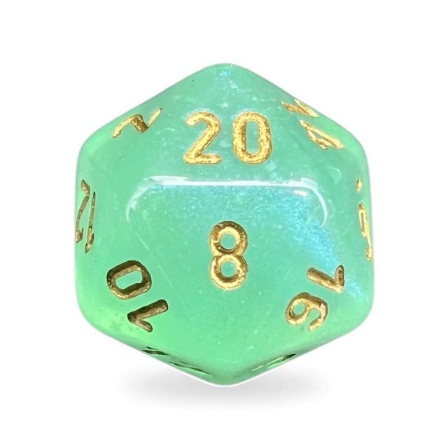 Borealis Light Green & Gold d20
