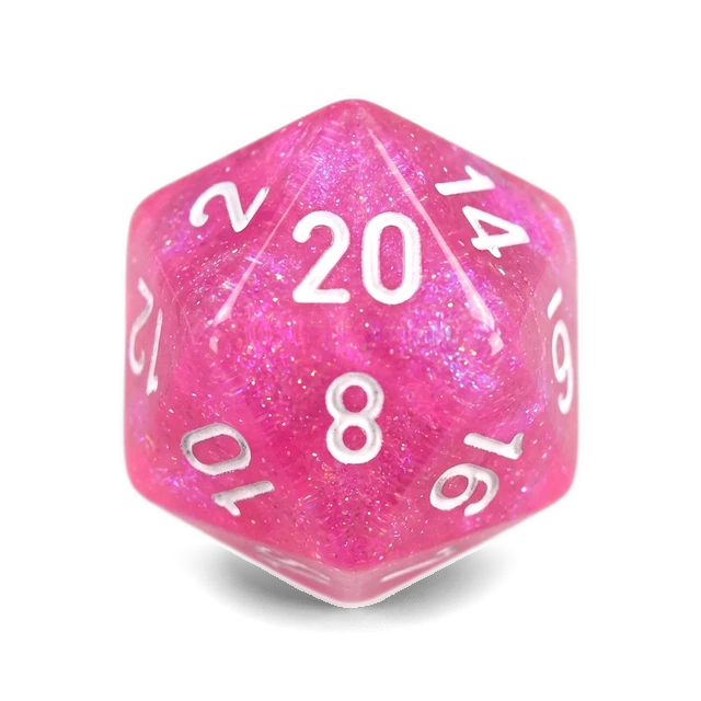 Borealis Pink & Silver d20