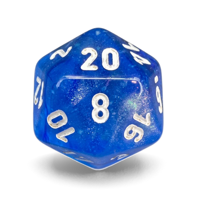Borealis Sky Blue & White d20