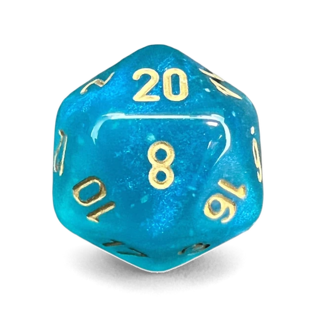 Borealis Teal & Gold d20