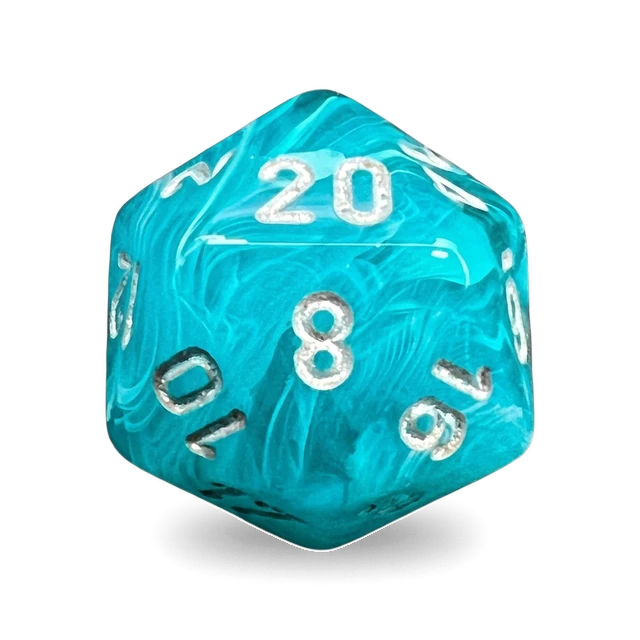 Cirrus Aqua & Silver d20