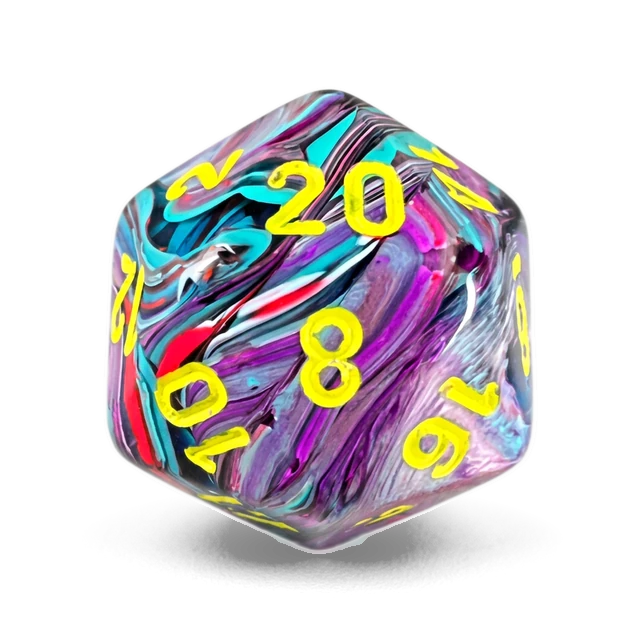 Festive Mosaic & Yellow d20