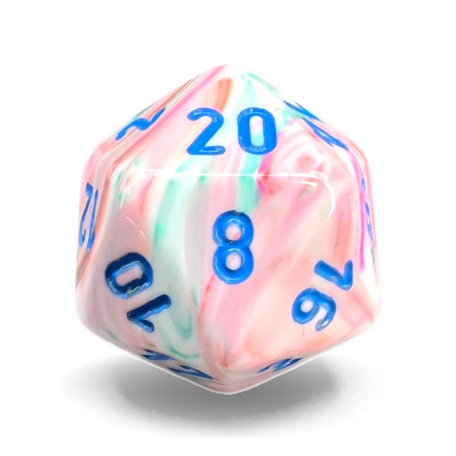 Festive Pop Art & Blue d20