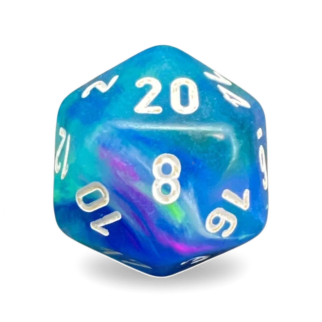 Festive Waterlily & White d20