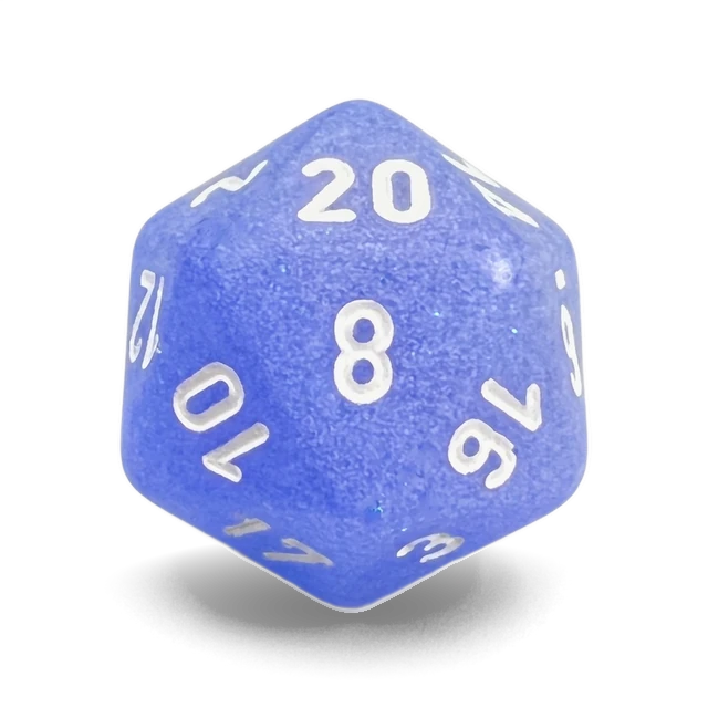Frosted Blue & White d20