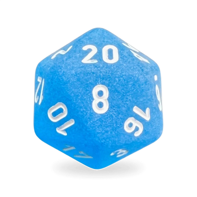 Frosted Caribbean Blue & White d20