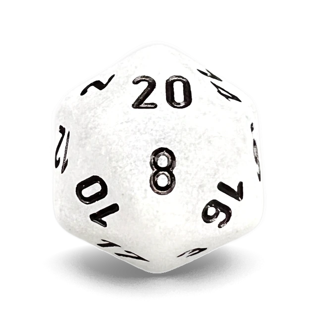 Frosted Clear & Black d20