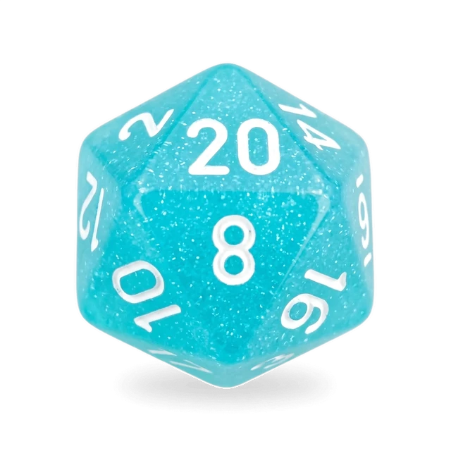 Frosted Teal & White d20