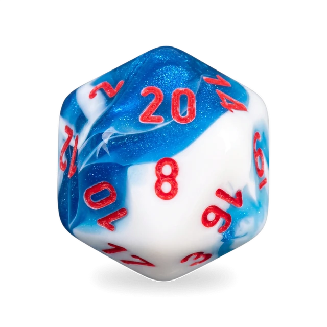 Gemini Astral Blue-White & Red d20
