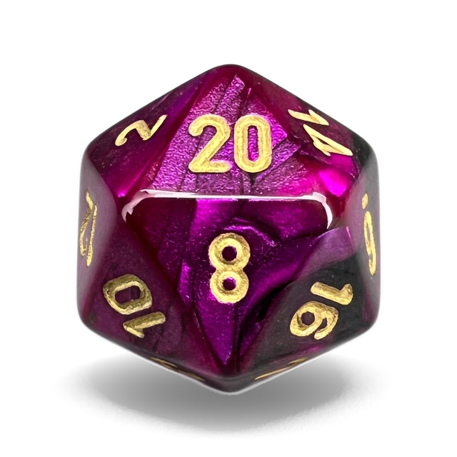 Gemini Black-Purple & Gold d20