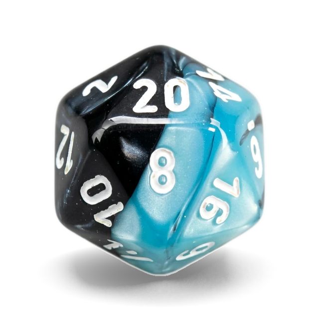 Gemini Black-Shell & White d20