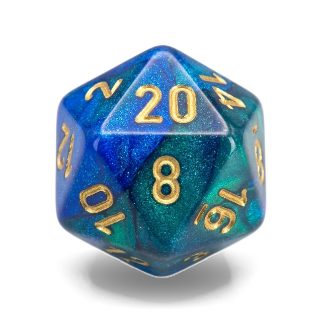 Gemini Blue-Green & Gold d20