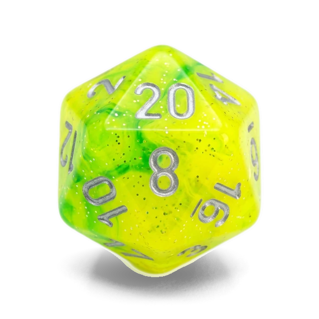 Gemini Green-Yellow & Silver d20