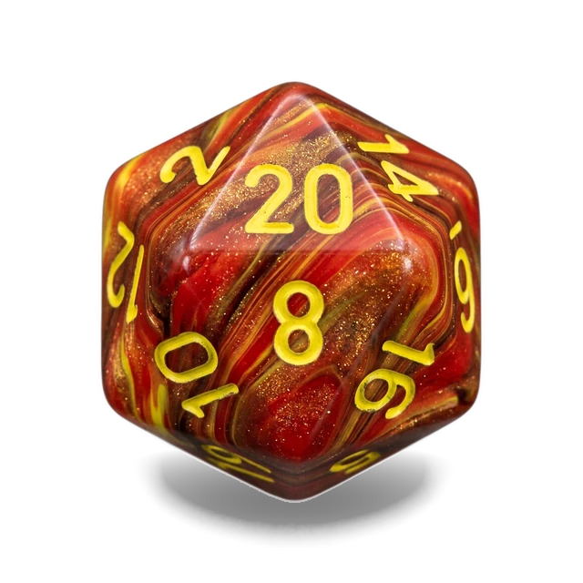 Lab Underworld & Yellow d20, studio image