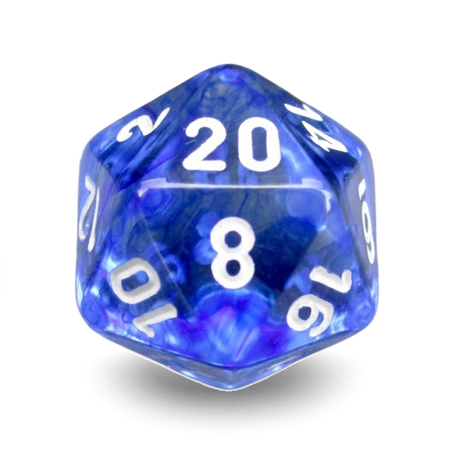 Nebula Dark Blue & White d20