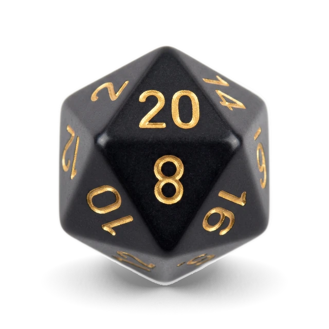 Opaque Black & Gold d20