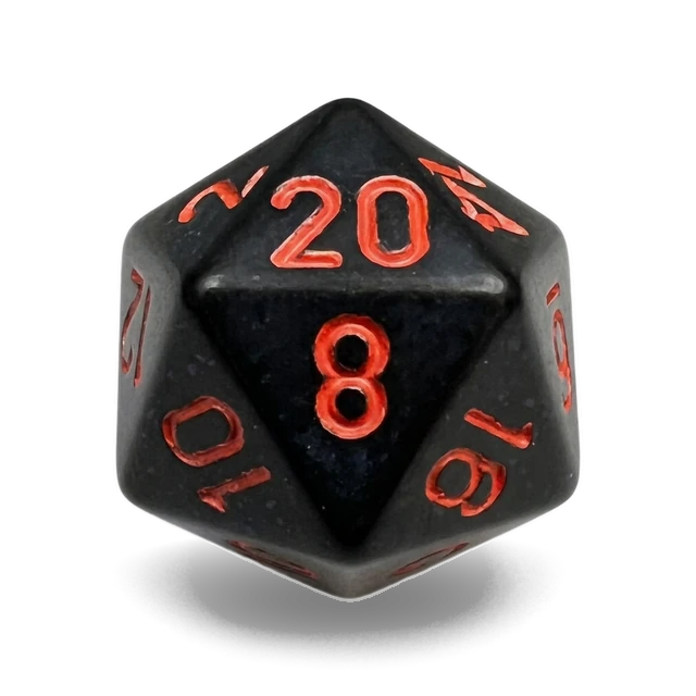 Opaque Black & Red d20