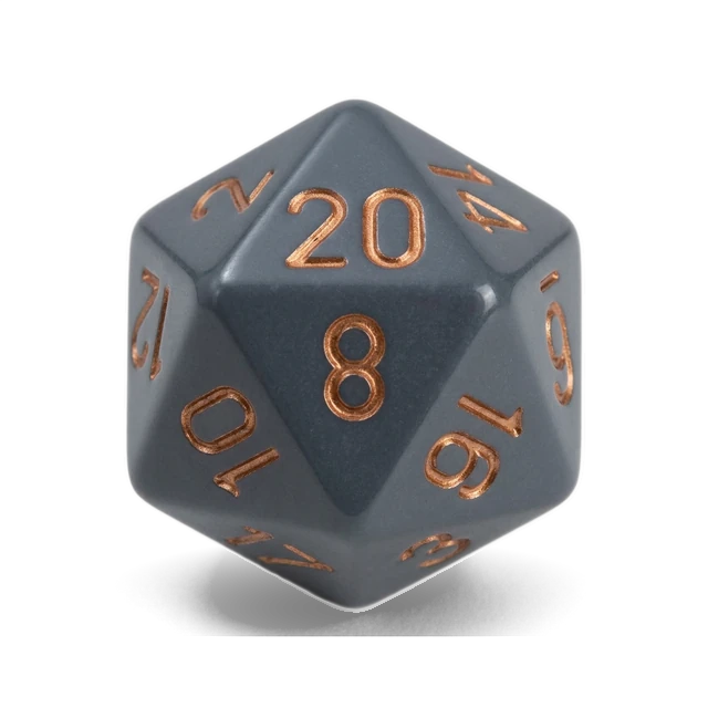 Opaque Dark Grey & Copper d20