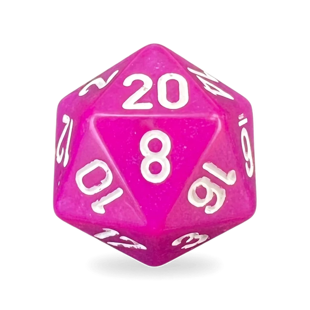 Opaque Light Purple & White d20