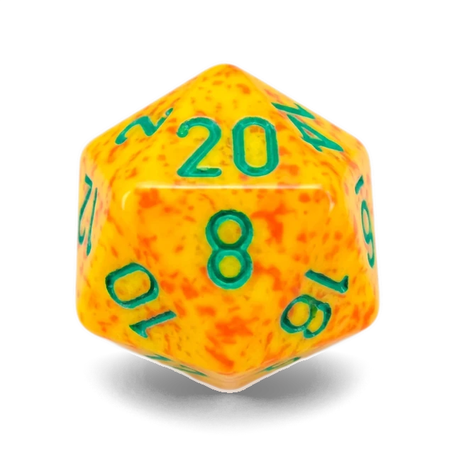 Speckled Lotus d20, studio image