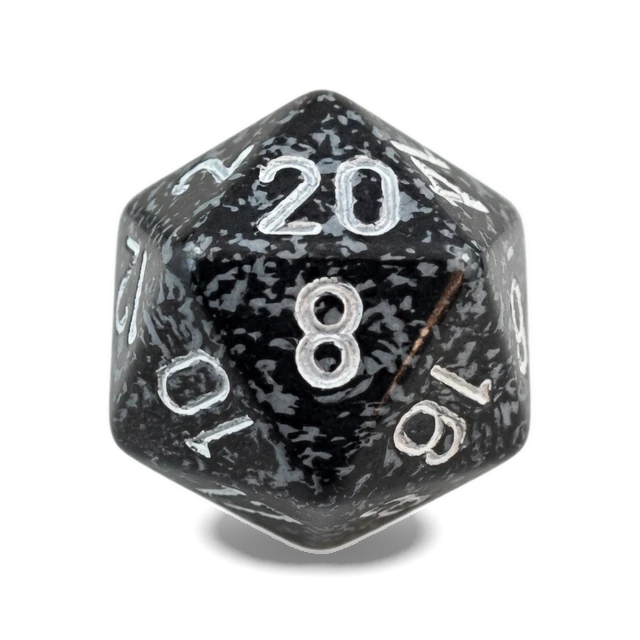Speckled Ninja d20, studio image