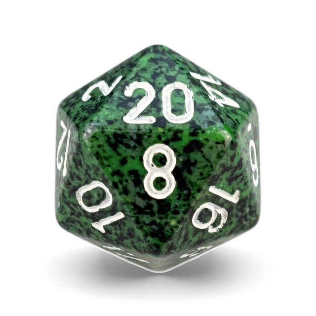 Speckled Recon d20, studio image