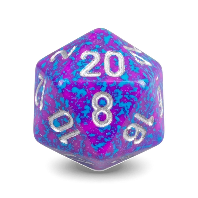 Speckled Silver Tetra d20, studio image