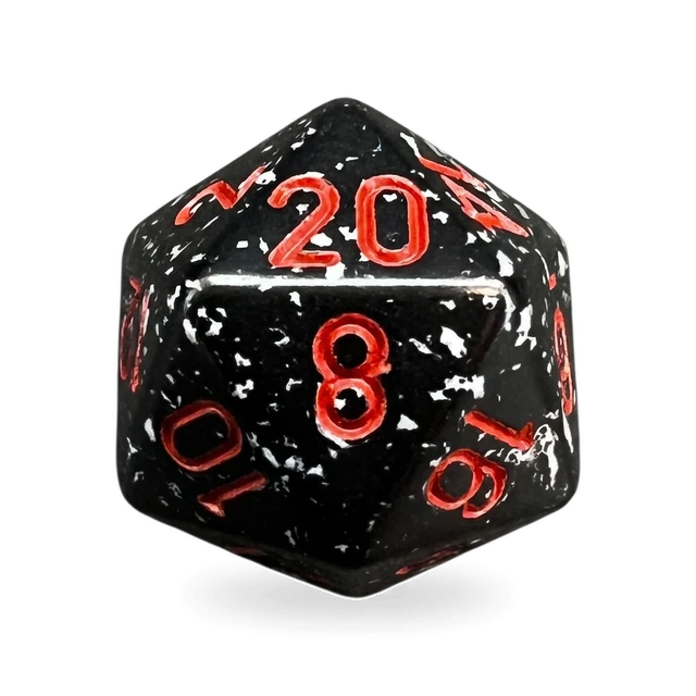 Speckled Space d20, studio image