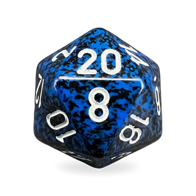 Speckled Stealth d20, studio image