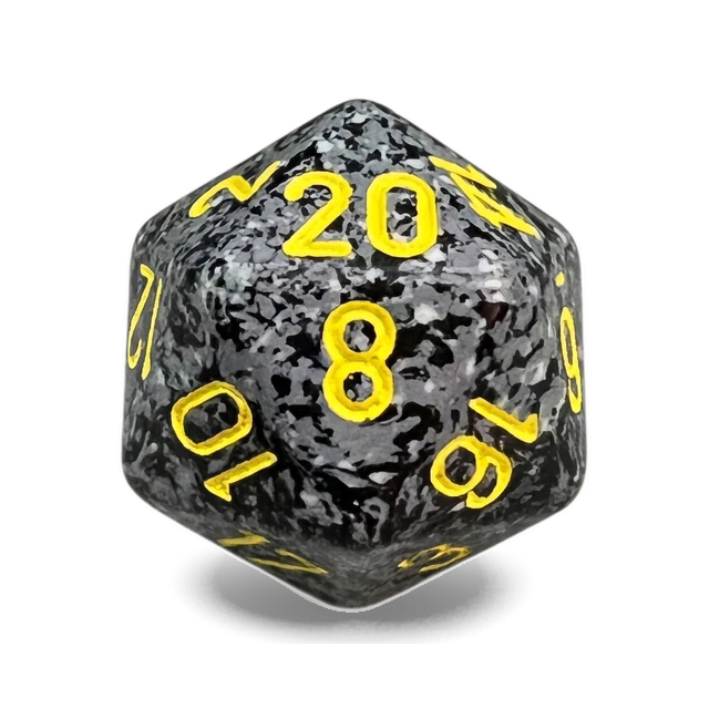 Speckled Urban Camo d20, studio image