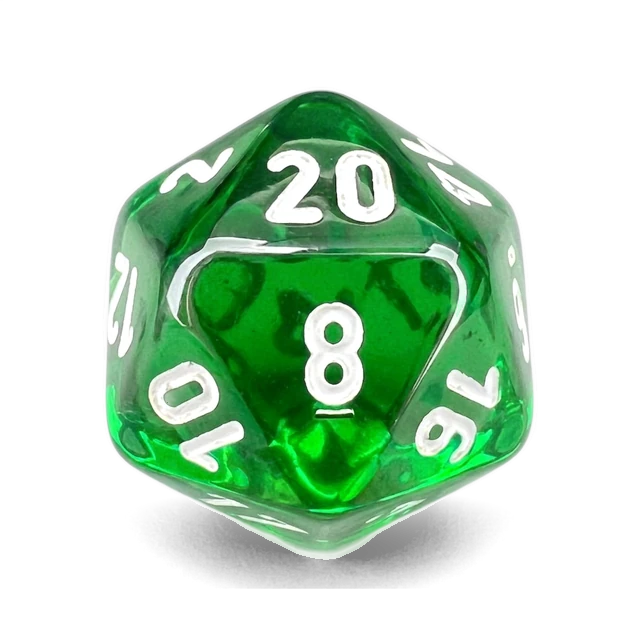 Translucent Green & White d20