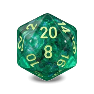 Chessex Borealis Kelp & Light Green D20 die