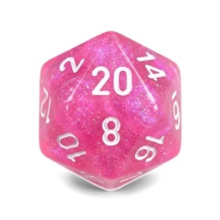 Chessex Borealis Pink & Silver D20 die