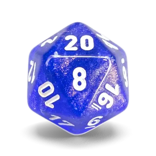 Chessex Borealis Purple & White D20 die