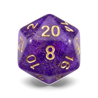 Chessex Borealis Royal Purple & Gold D20 die