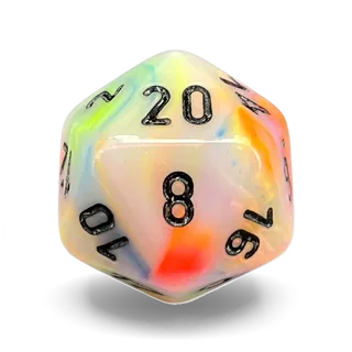 Chessex Festive Circus & Black D20 die