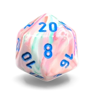 Chessex Festive Pop Art & Blue D20 die