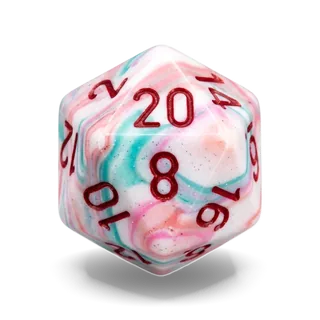 Chessex Festive Pop Art & Red D20 die