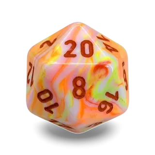 Chessex Festive Sunburst & Red D20 die