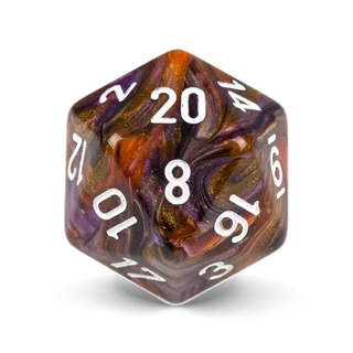 Chessex Festive Symphony & White D20 die